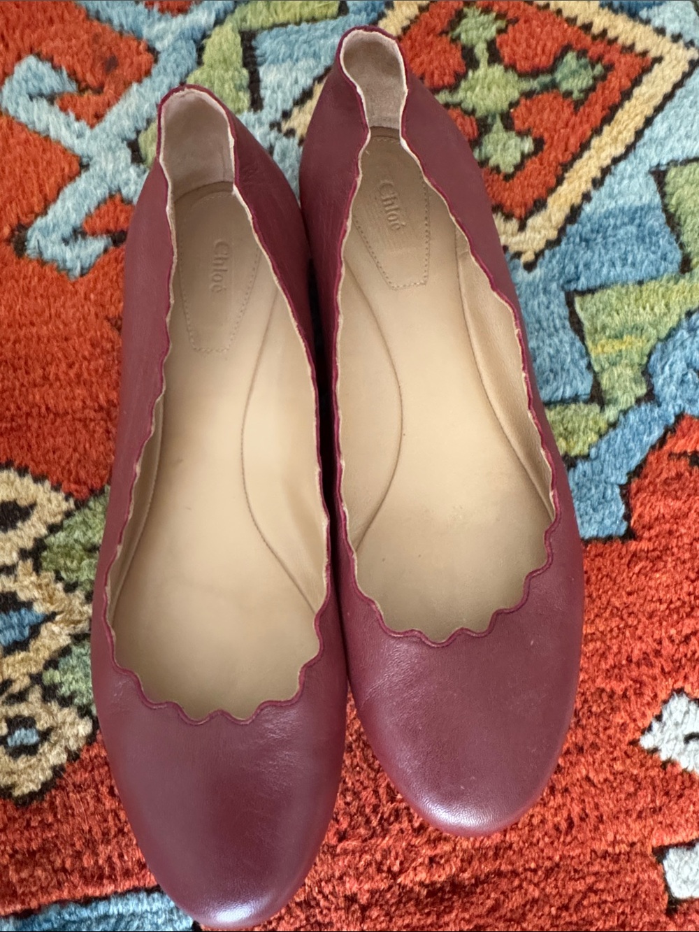 Women's  Chloe Lauren Learher Ballet Flats